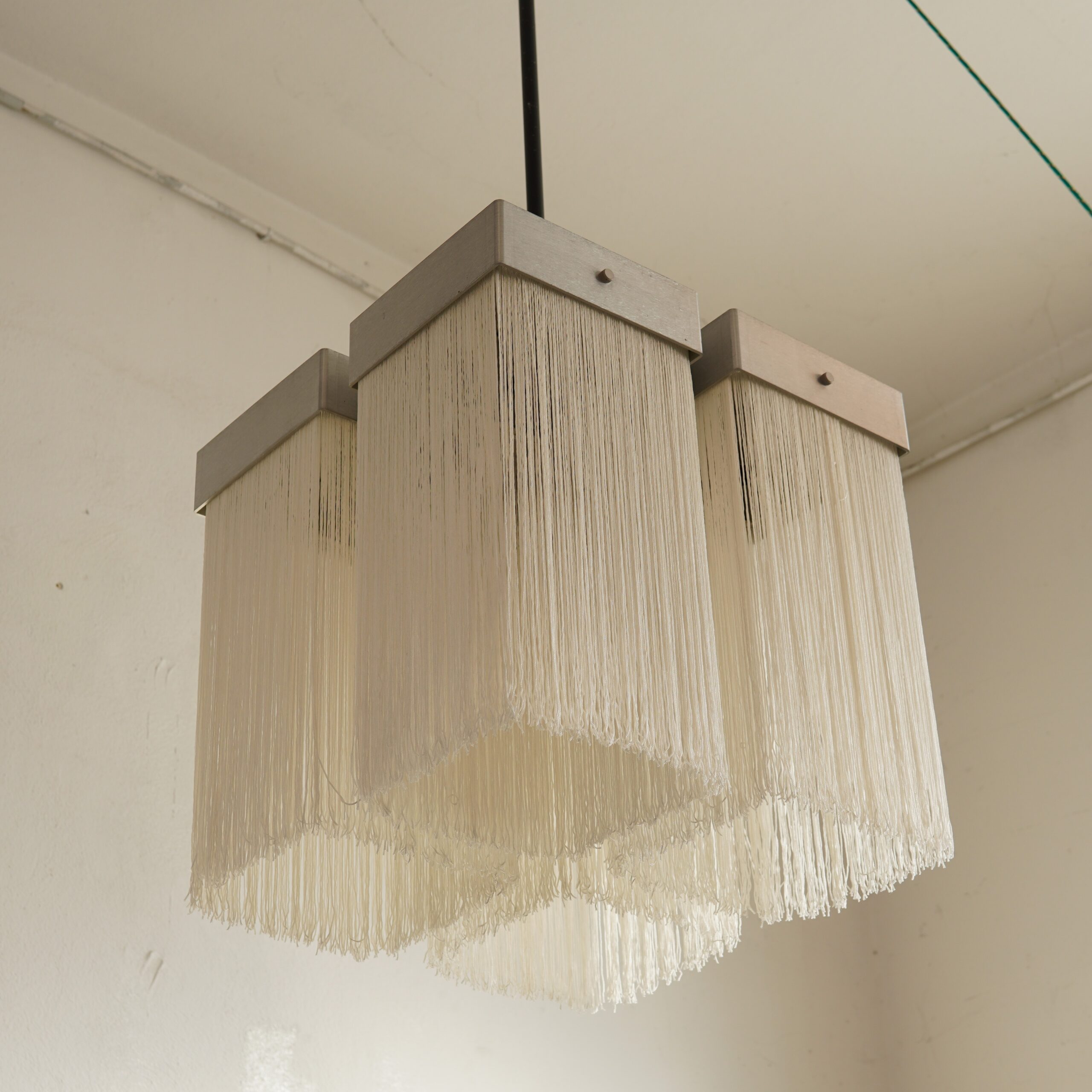 Massimo Vignelli for Arteluce – "Fringe" Chandelier Model 2049/4 (1964)Dimensions: Height 50 cm x Length 44 cm x Width 44 cmOne is absolutely enchanted by the sheer brilliance of Massimo Vignelli. While the design elite endlessly covet his breathtaking avant-garde lighting masterpieces, it is a rather delicious secret that he also masterminded the iconic graphic identity of the New York City Subway. A truly peerless legacy of sublime functionalism.#MassimoVignelli #MidCenturyDesign #ModernistSignage #Arteluce #DesignHistor